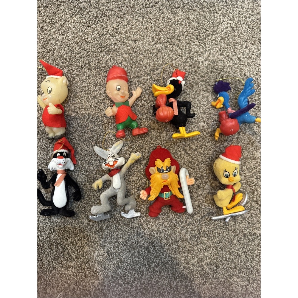 LOT OF 8 Vintage 1960s  Looney Tunes Christmas Ornaments‎